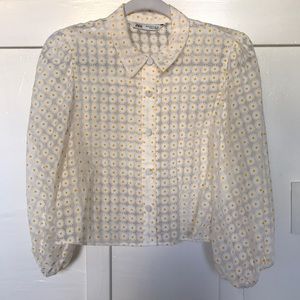 Zara sheer daisy top